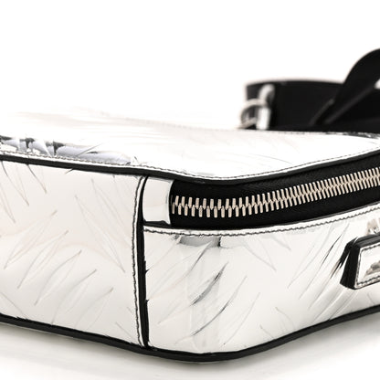 Prada Spazzolato Embossed Small Brique Crossbody Bag Argento 10 of 10