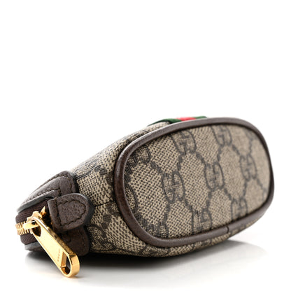 Gucci GG Supreme Monogram Web Ophidia Dome Key Pouch Beige New Acero 4 of 8