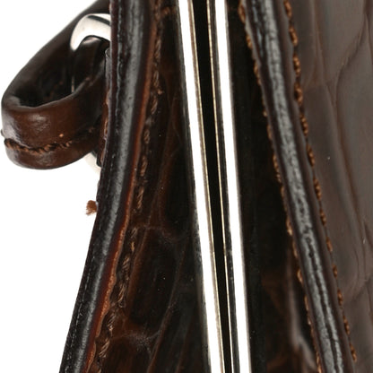 Burberry Crocodile Embossed Calfskin Wristlet Clutch Brown 11 of 13