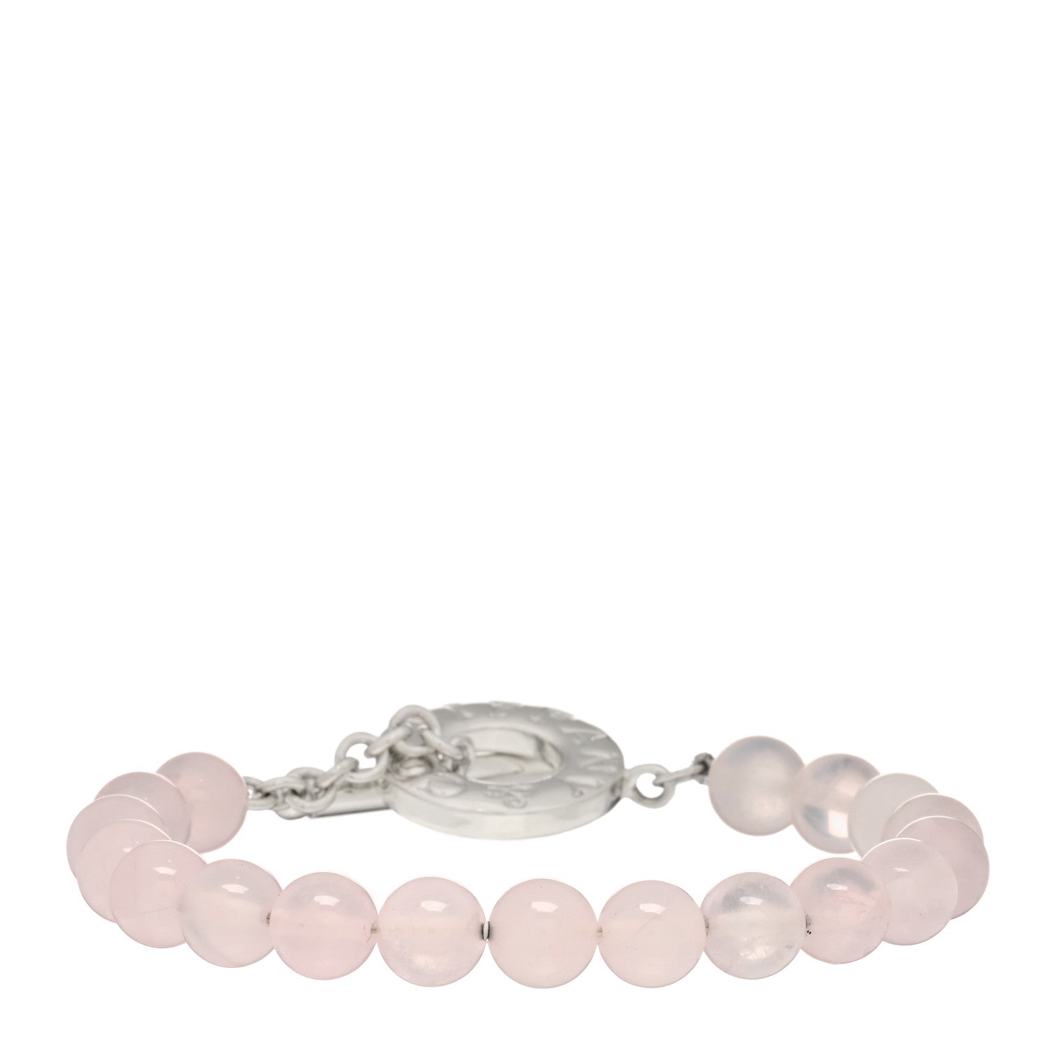 Tiffany Sterling Silver Rose Quartz Bead Toggle Bracelet 1 of 3