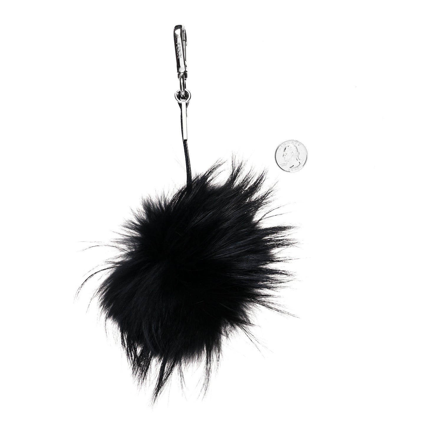 Vitello Elite Fox Fur Fusto Monster Bag Bug Charm Black Yellow