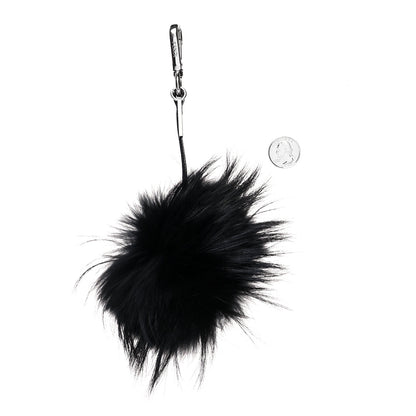 Fendi Vitello Elite Fox Fur Fusto Monster Bag Bug Charm Black Yellow 2 of 3