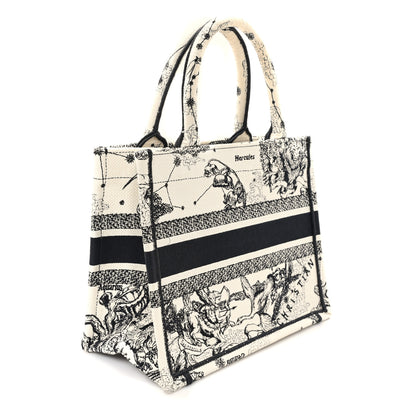 Christian Dior Canvas Embroidered Small Zodiac Toile De Jouy Book Tote Latte 3 of 10