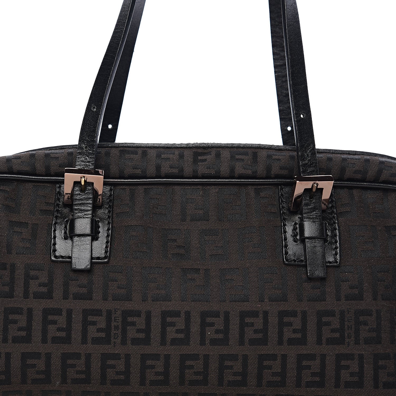 Fendi Zucchino Small Buckle Tote Brown 6 of 8
