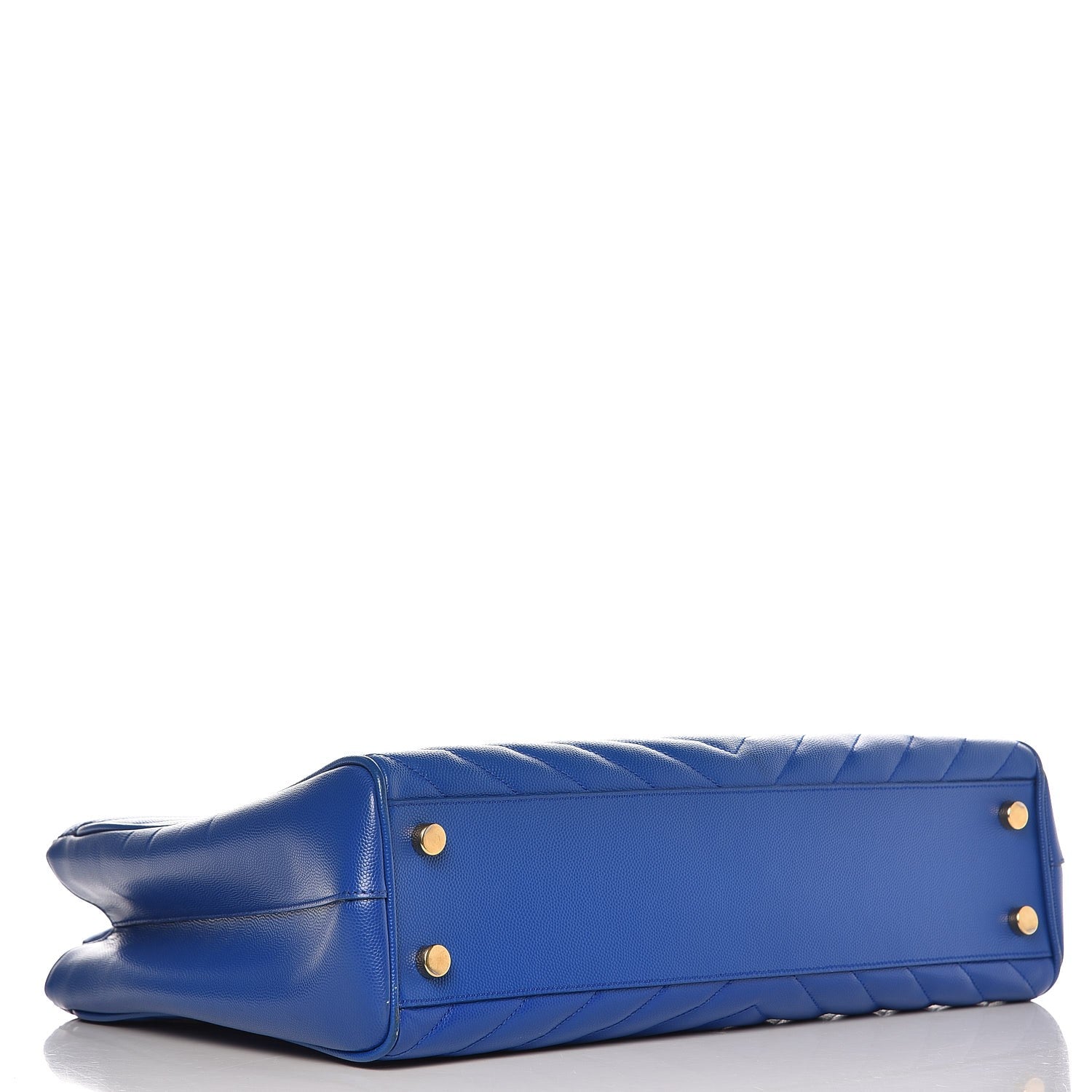 Saint Laurent Grain De Poudre Matelasse Chevron Monogram Shopping Bag Blue Majorelle 4 of 12