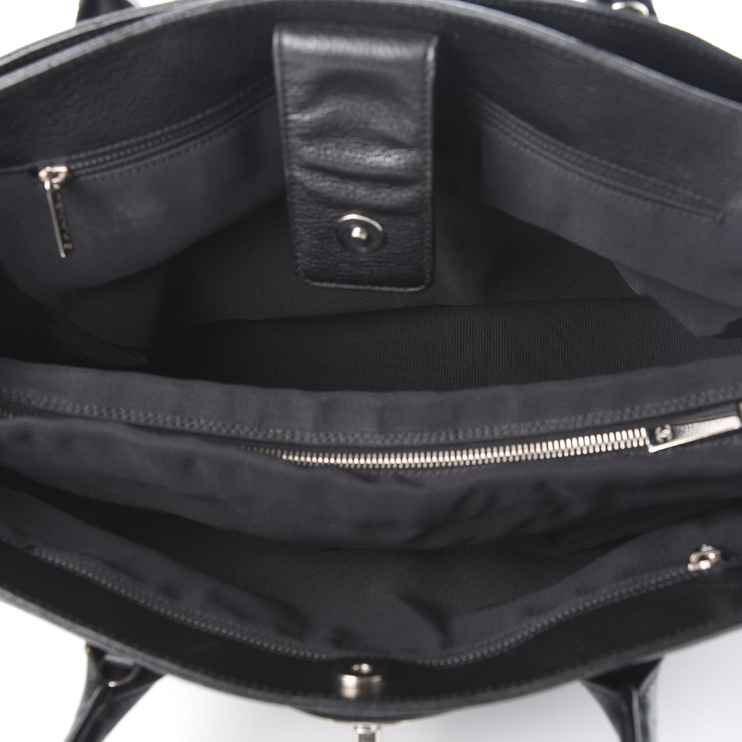 Calfskin Cerf Executive Shopper Tote Black