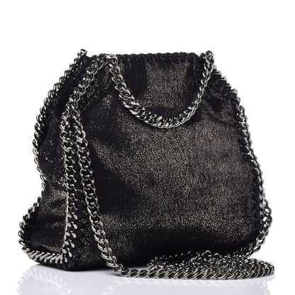 Stella McCartney Chamois Shiny Dotted Tiny Falabella Fold Over Tote Ruthenium 3 of 9