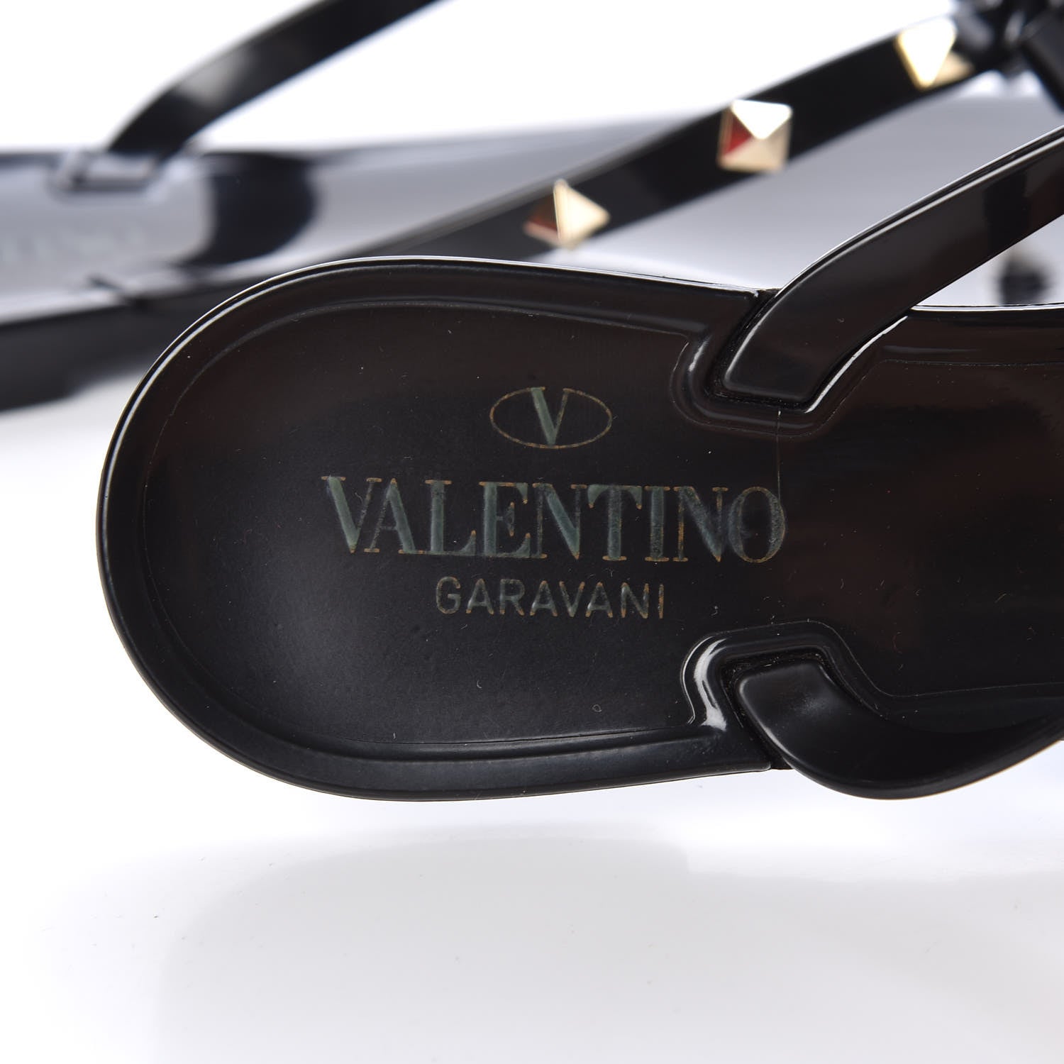 Valentino Garavani PVC Jelly Rockstud Bow Thong Sandals 40 Black 7 of 9