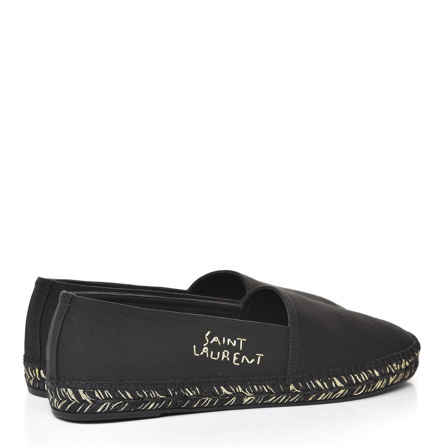 Canvas Logo Embroidered Espadrilles 41 Black