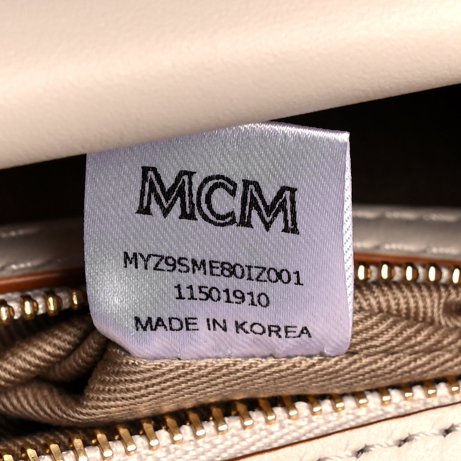 MCM Calfskin Visetos Monogram Millie Color Block Crossbody Bag Beige Red 7 of 9