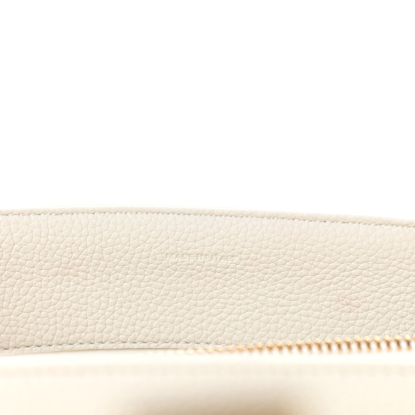 Grained Calfskin Small 16 Top Handle Bag White