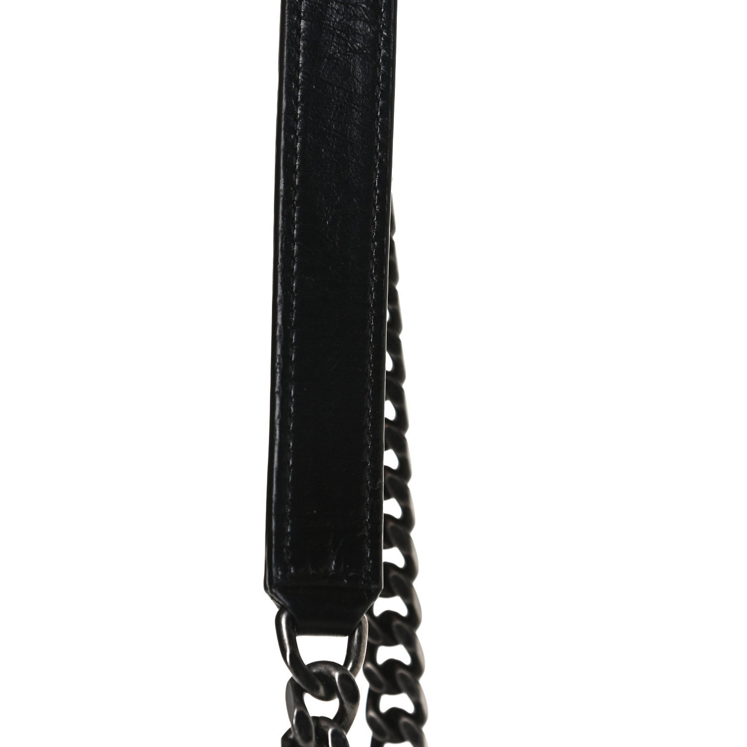 Saint Laurent Crinkled Calfskin Matelasse Monogram Large Niki Chain Satchel Black 12 of 14