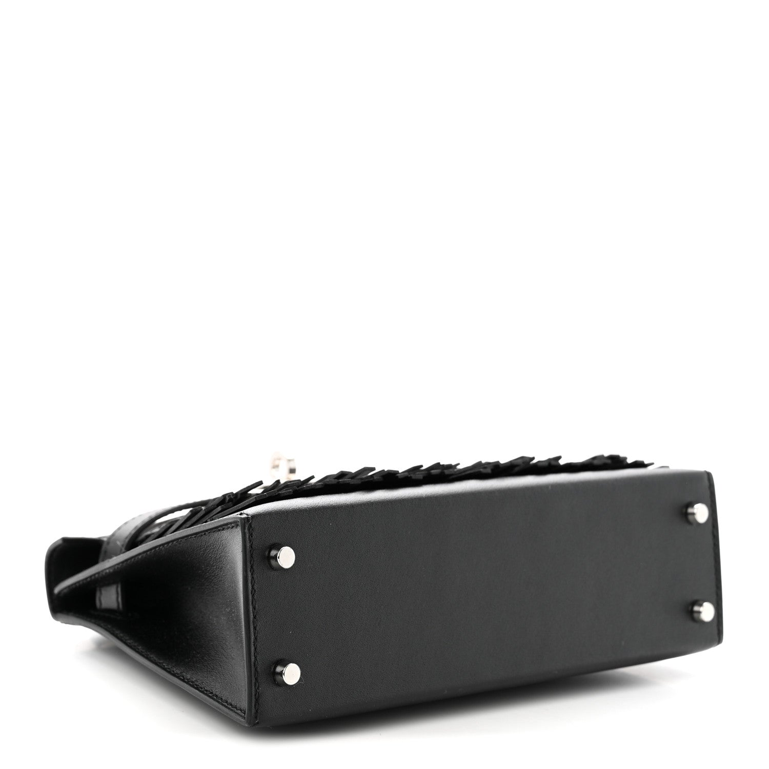 Hermes Tadelakt Sombrero Box Pampilles Mini Kelly Sellier 20 Black 7 of 19