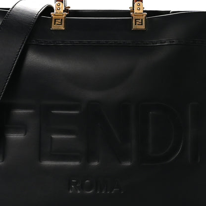 Fendi Vitello King Plexiglass Medium Fendi Sunshine Shopper Tote Black 7 of 10