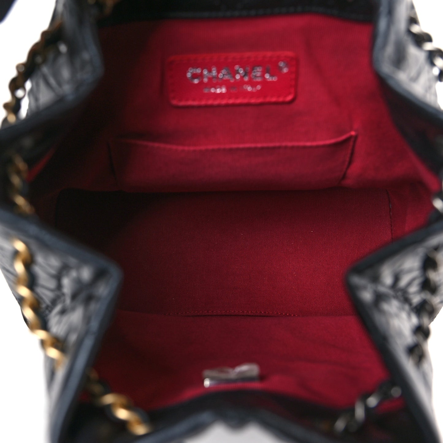 Aged Calfskin Quilted Small Gabrielle Backpack Black