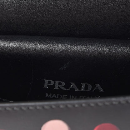 Prada City Calf Floral Lipstick Print Severine Flap Shoulder Bag Rosso Black 9 of 17