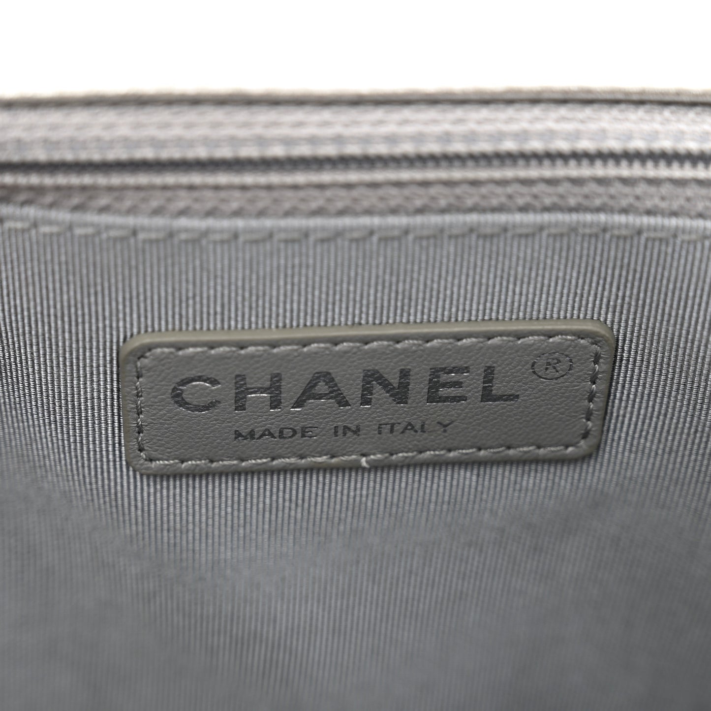 Metallic Calfskin Quilted Large Boy Flap Silver