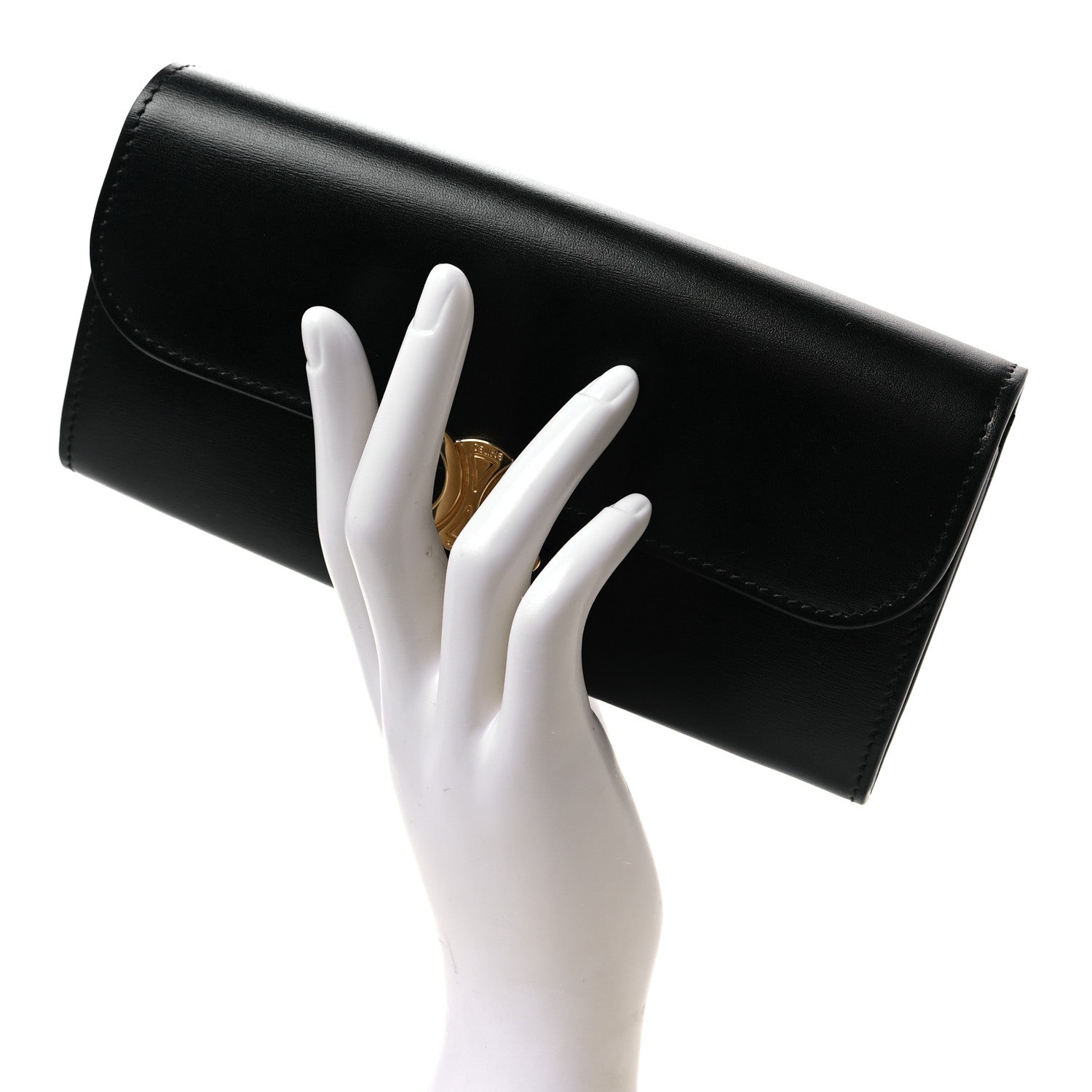 Celine Shiny Smooth Lambskin Long Triomphe Wallet Black 2 of 6