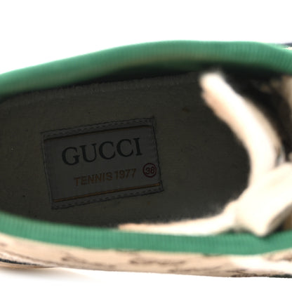 Gucci GG Monogram Web Womens 1977 Tennis High Top Sneakers 38 Beige Ebony Mystic White 8 of 8