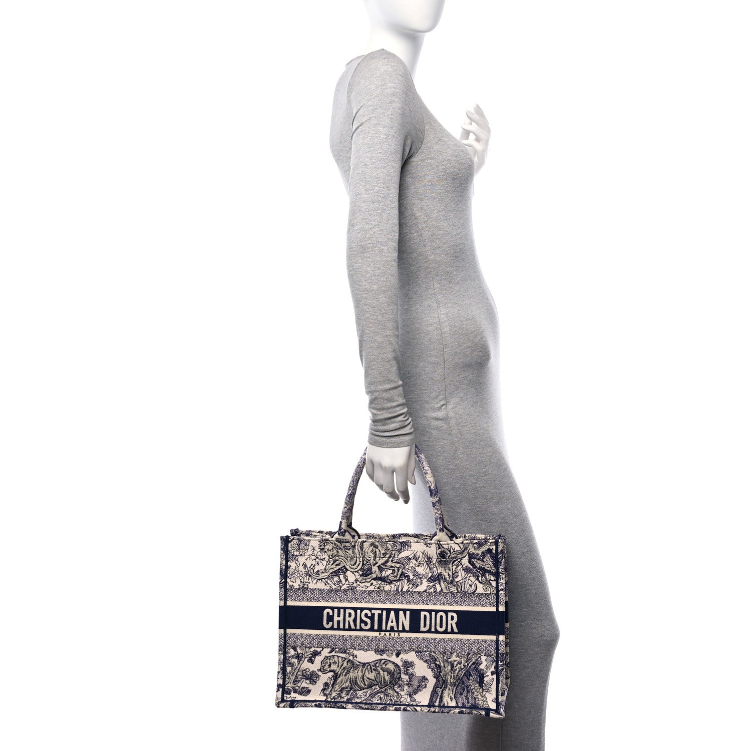 Christian Dior Canvas Embroidered Medium Dioriviera Toile De Jouy Book Tote White 2 of 11