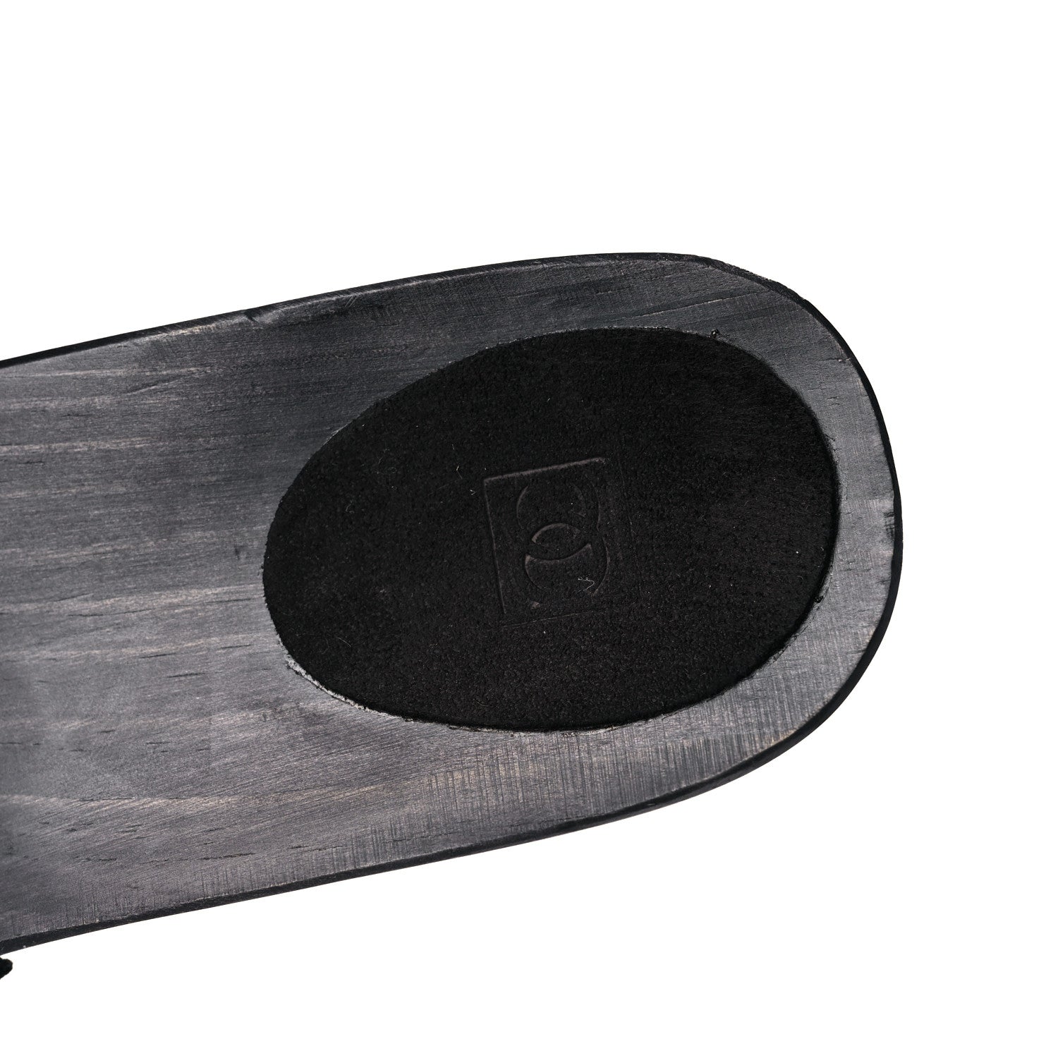 Chanel Suede Wood Sandals 41 Black 10 of 13