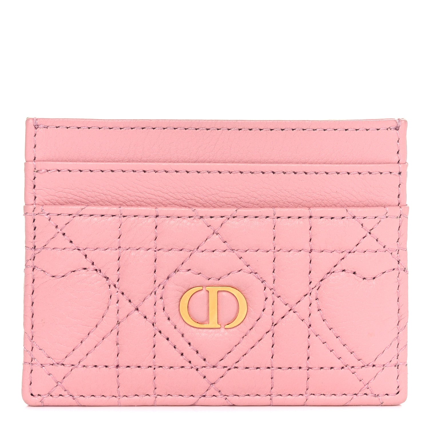 Christian Dior Supple Calfskin Cannage Caro Five-Slot Card Holder Pink 1 of 7