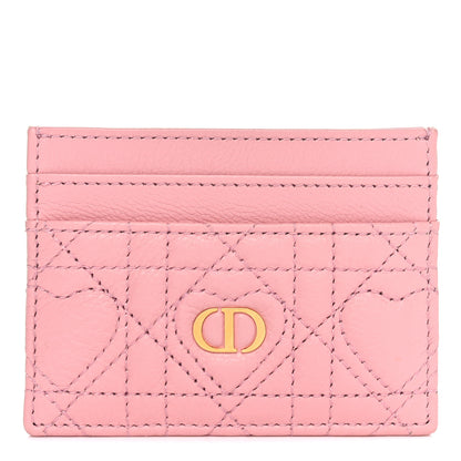 Christian Dior Supple Calfskin Cannage Caro Five-Slot Card Holder Pink 1 of 7