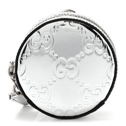 Gucci Guccissima Mirror Effect GG Round Coin Purse Silver 1 of 10