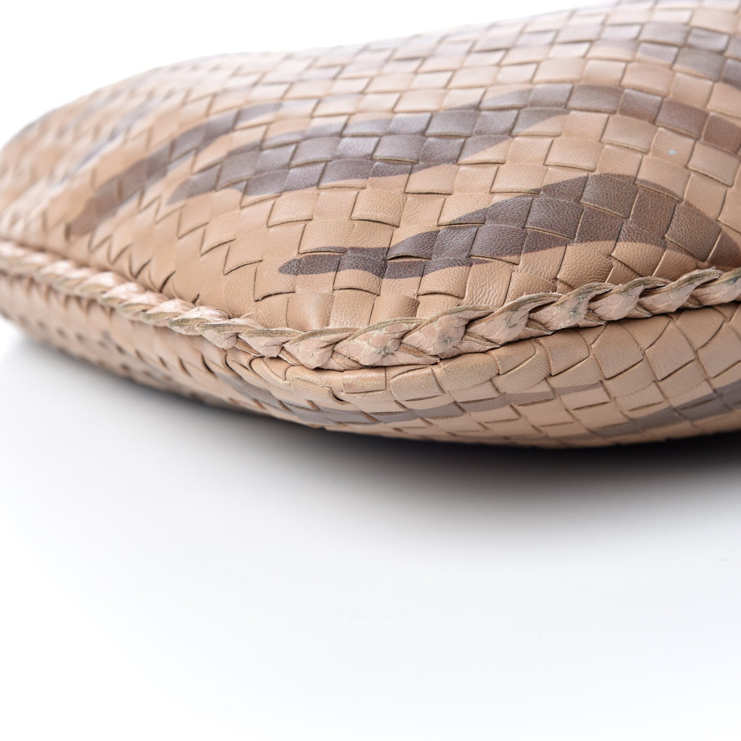 Nappa Snakeskin Intrecciato Medium Veneta Tiger Print Hobo Maple