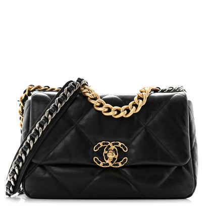 Chanel Lambskin Quilted Medium Chanel 19 Flap Black 1 of 10