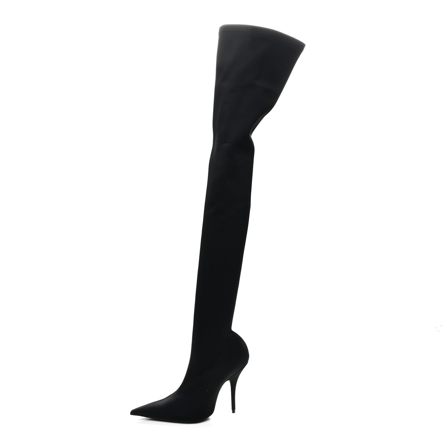 Balenciaga Spandex Pointed Toe Knife 110mm Thigh High Boots  35 Black 1 of 6