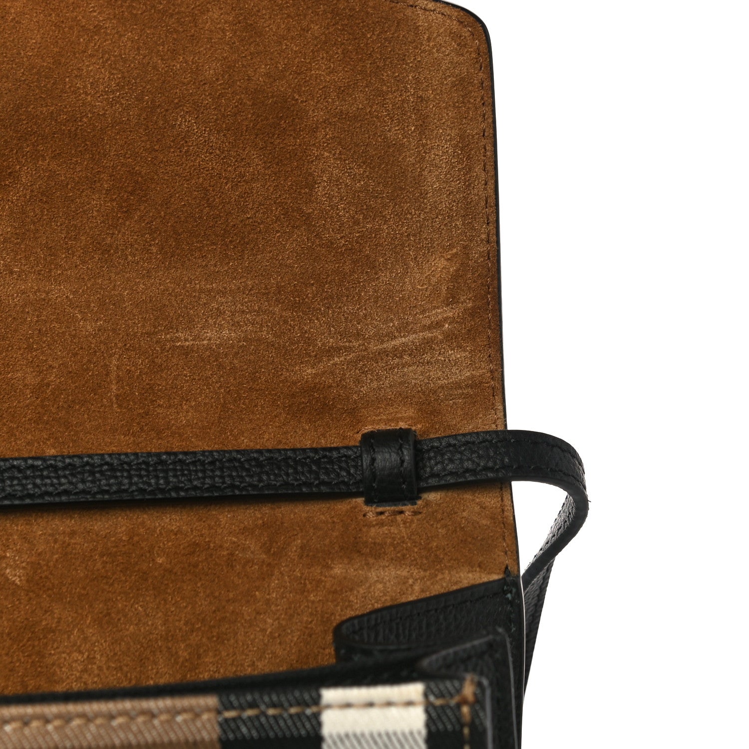Burberry Derby Calfskin House Check Small Macken Crossbody Bag Black 12 of 13