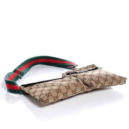 Gucci GG Monogram Web Double Pocket Belt Bag Dark Brown 4 of 7