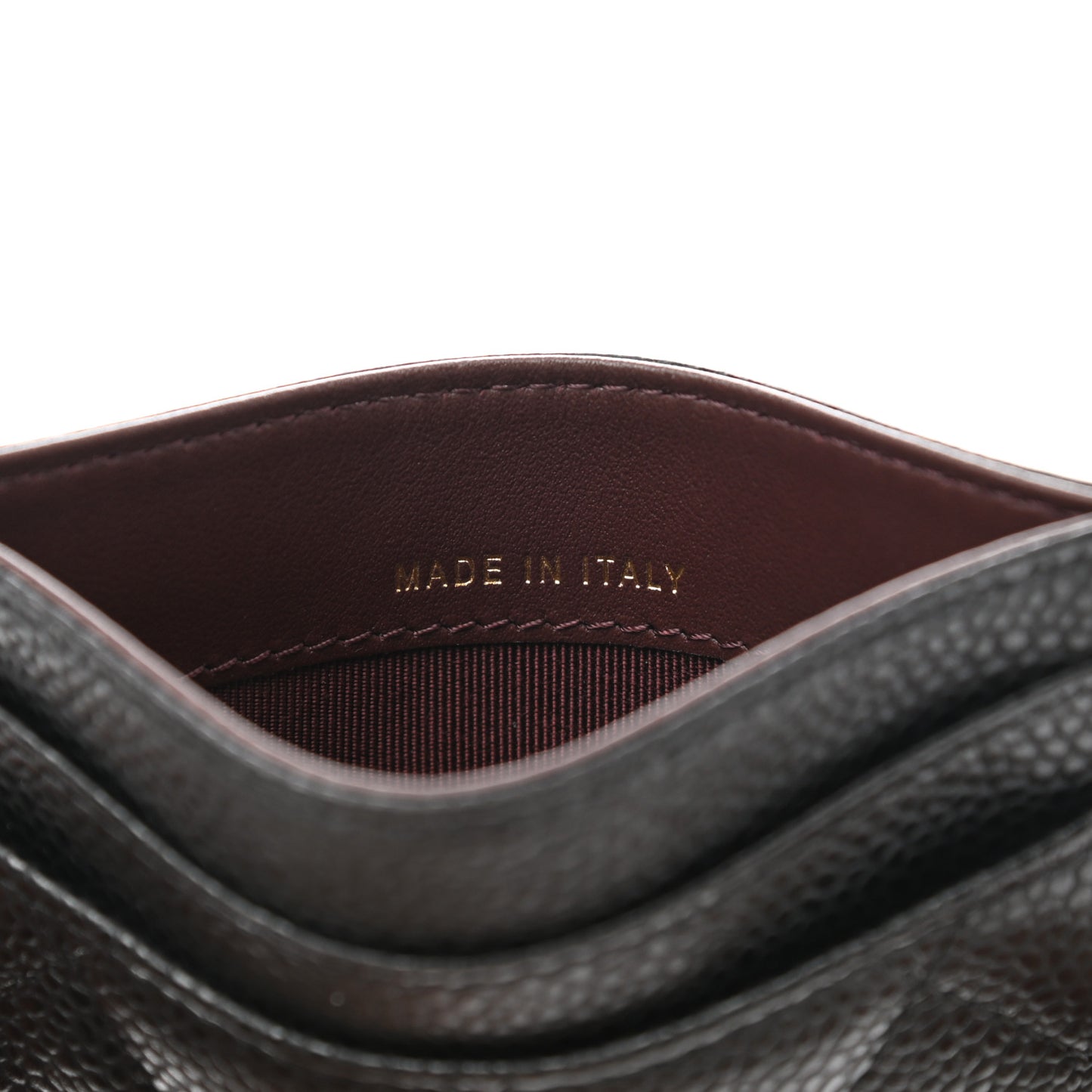 Caviar Quilted Card Holder Black