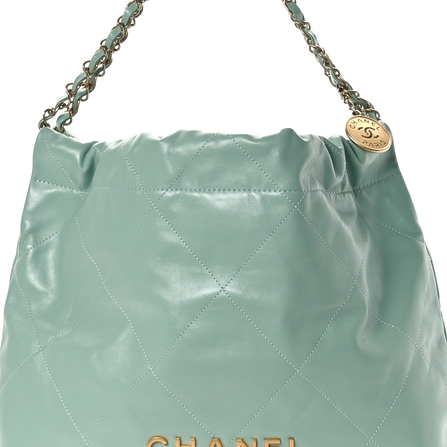 Chanel Shiny Calfskin Quilted Chanel 22 Light Green 9 of 11