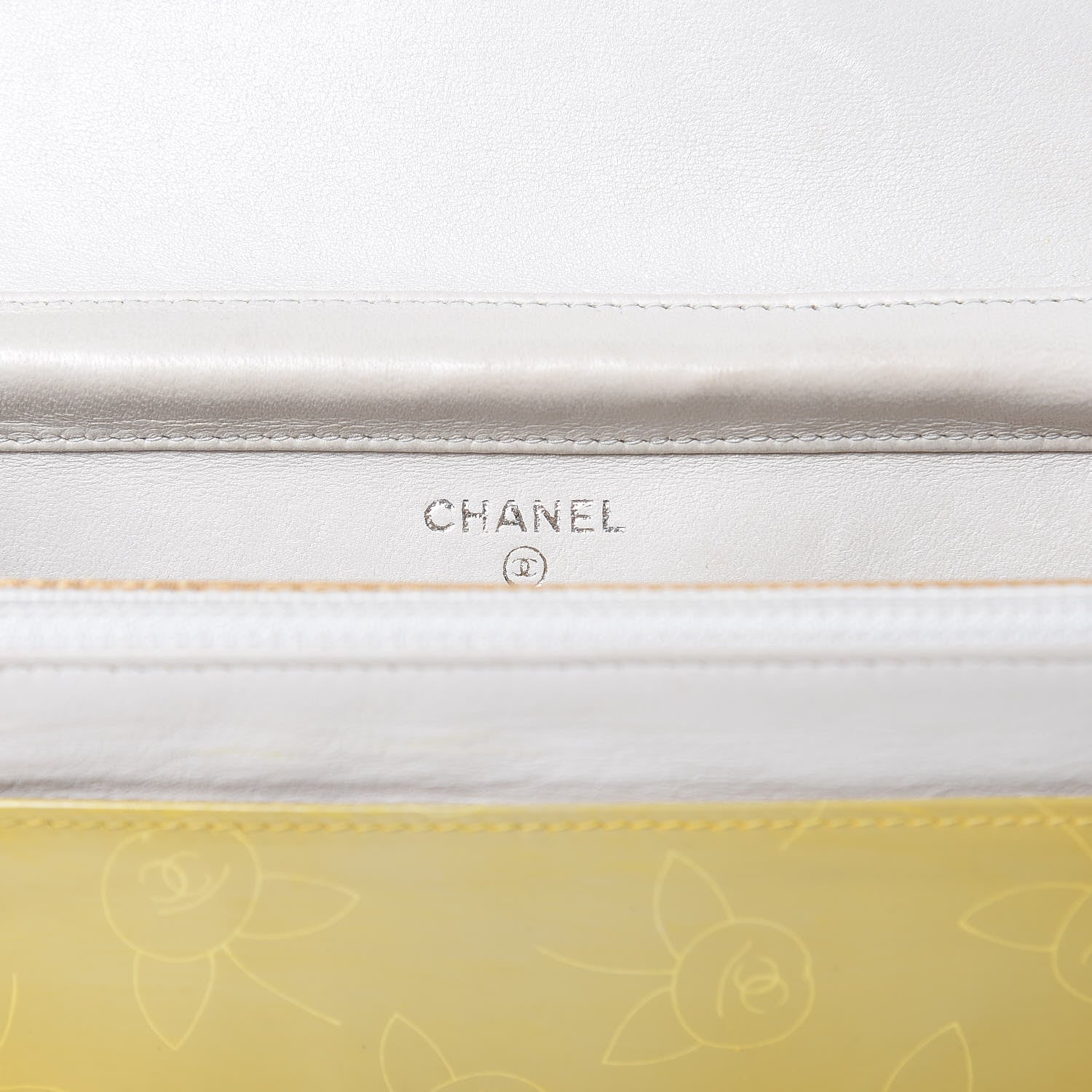 Chanel Patent Camellia Print Wallet On Chain WOC Yellow 6 of 17