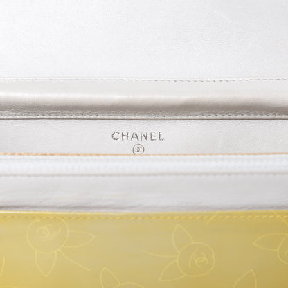Chanel Patent Camellia Print Wallet On Chain WOC Yellow 6 of 17