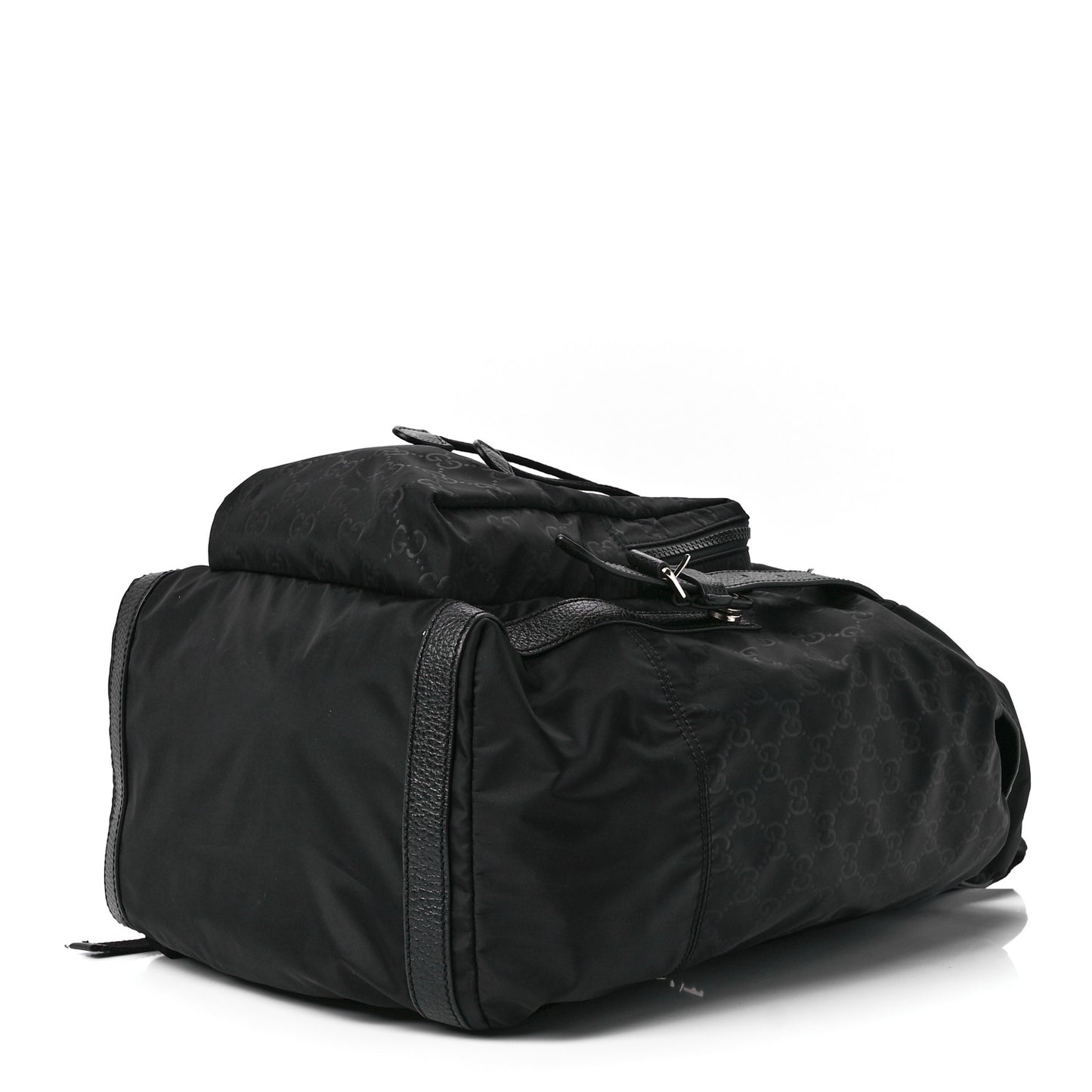 Nylon Monogram Medium Light Double Buckle Backpack Black