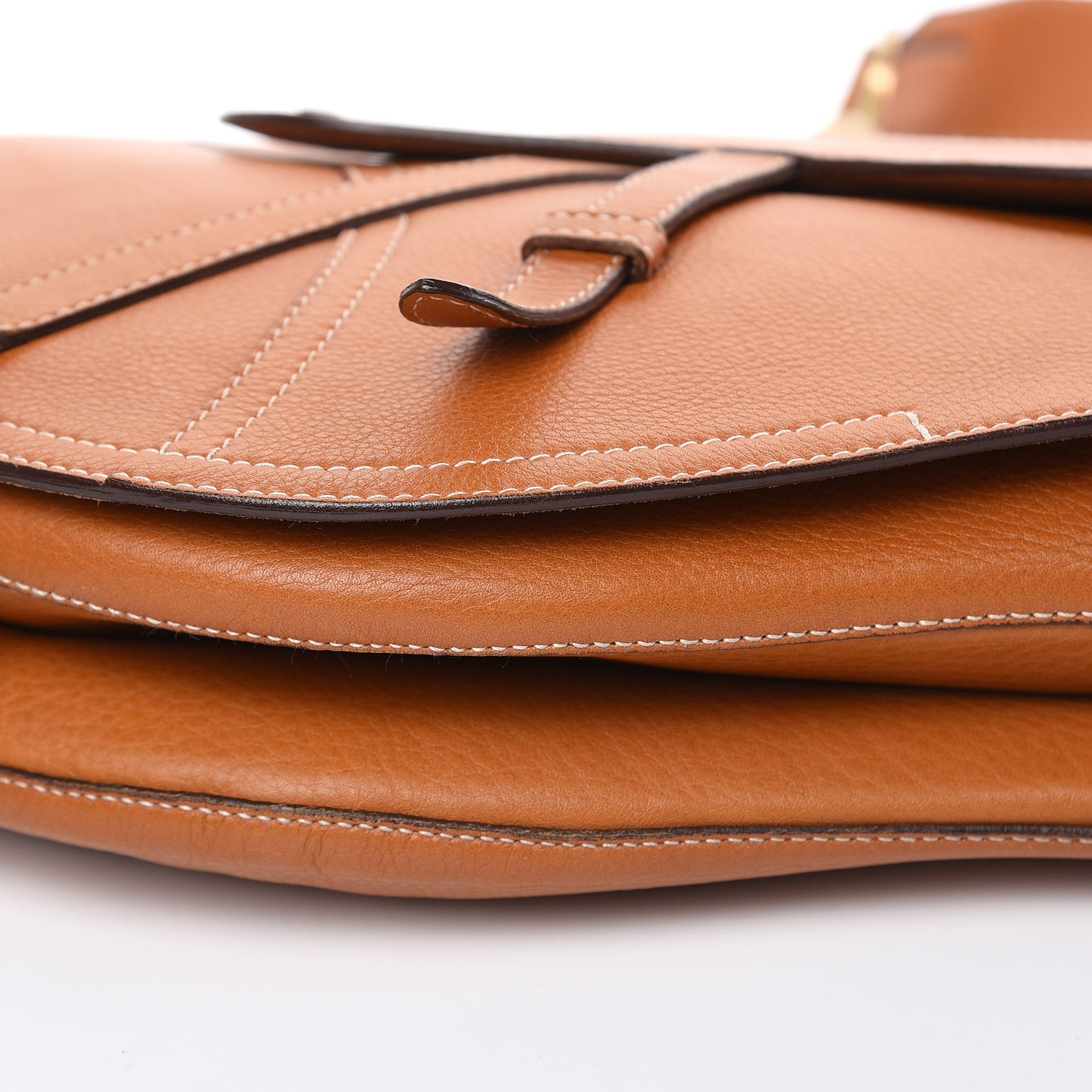 Calfskin Baudrier Saddle Bag Tan