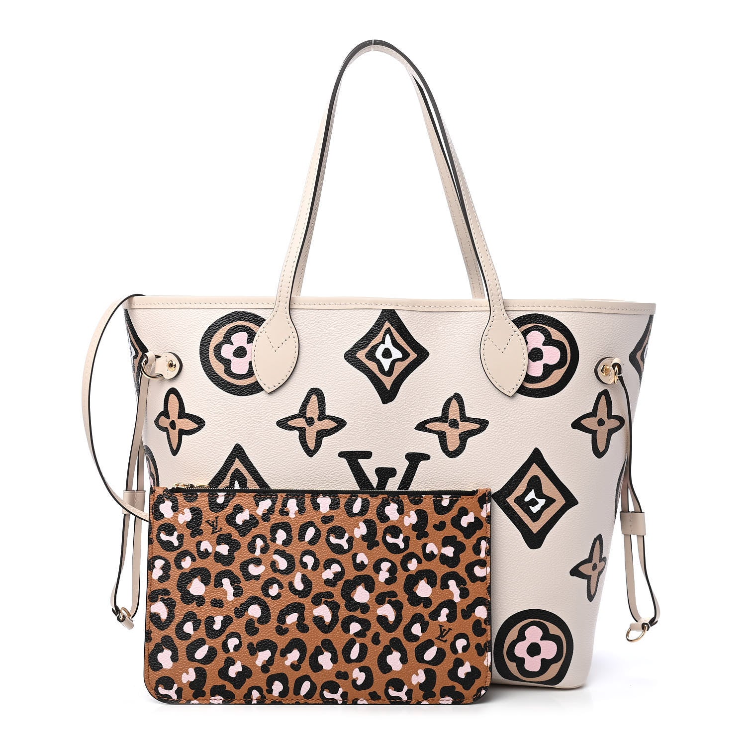 Louis Vuitton Monogram Giant Wild At Heart Neverfull MM Creme 1 of 9