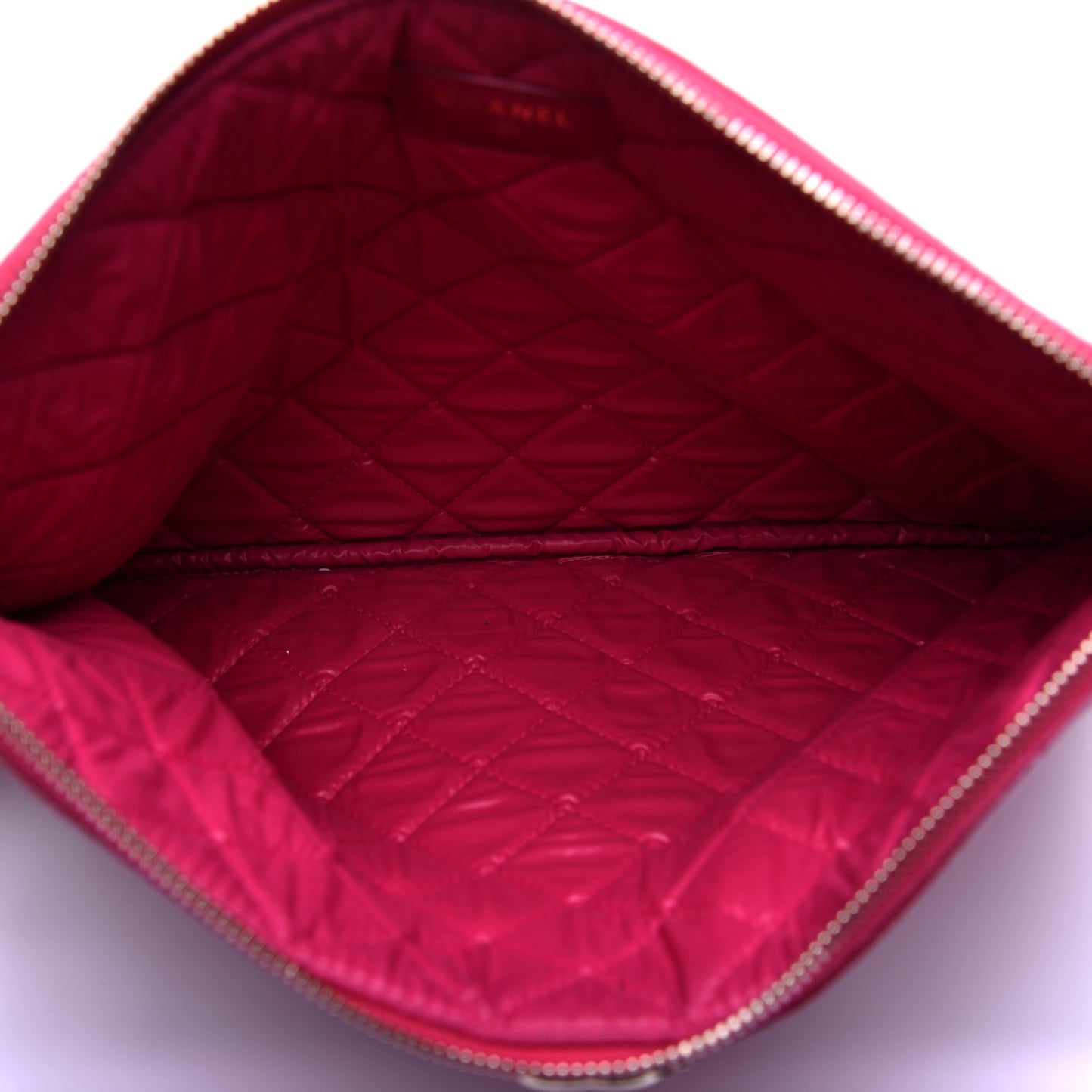 Caviar Quilted Medium Boy Cosmetic Case Dark Pink
