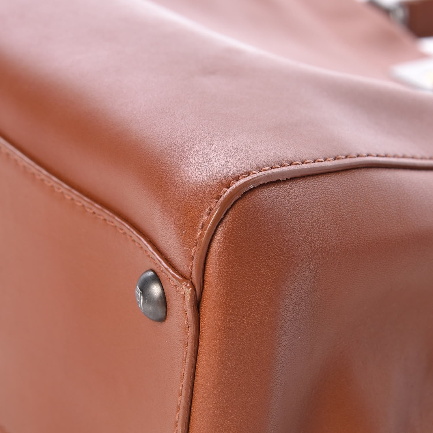 Fendi Vitello Suede Medium Peekaboo Iconic Satchel Cuoio Rame Moro 15 of 17