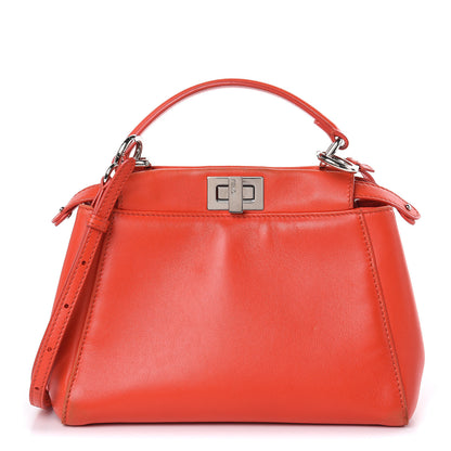Fendi Nappa Mini Peekaboo Iconic Satchel Papavero 1 of 18