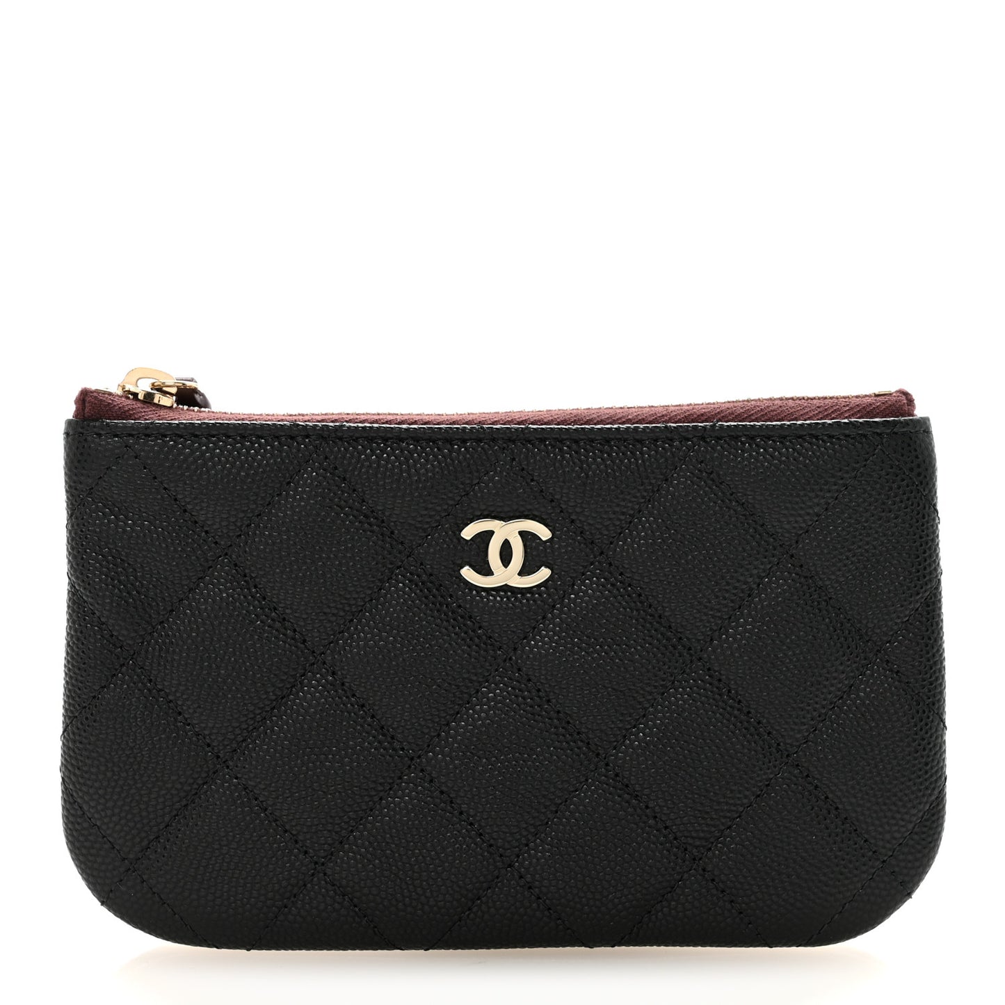 Caviar Quilted Small Cosmetic Case Black
