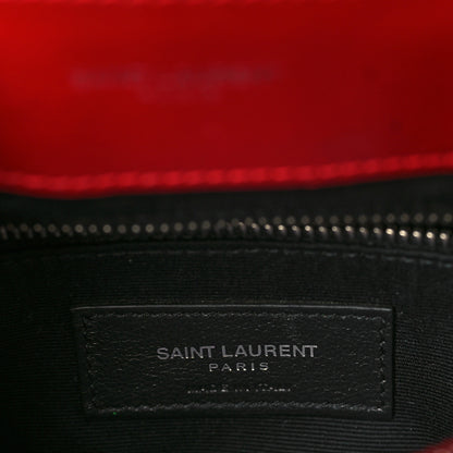 Saint Laurent Calfskin Y Quilted Monogram Medium Loulou Chain Satchel Lipstick Red 6 of 6