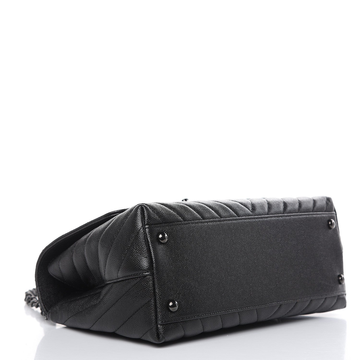 Chanel Caviar Chevron Quilted Small Coco Handle Flap So Black 5 of 10