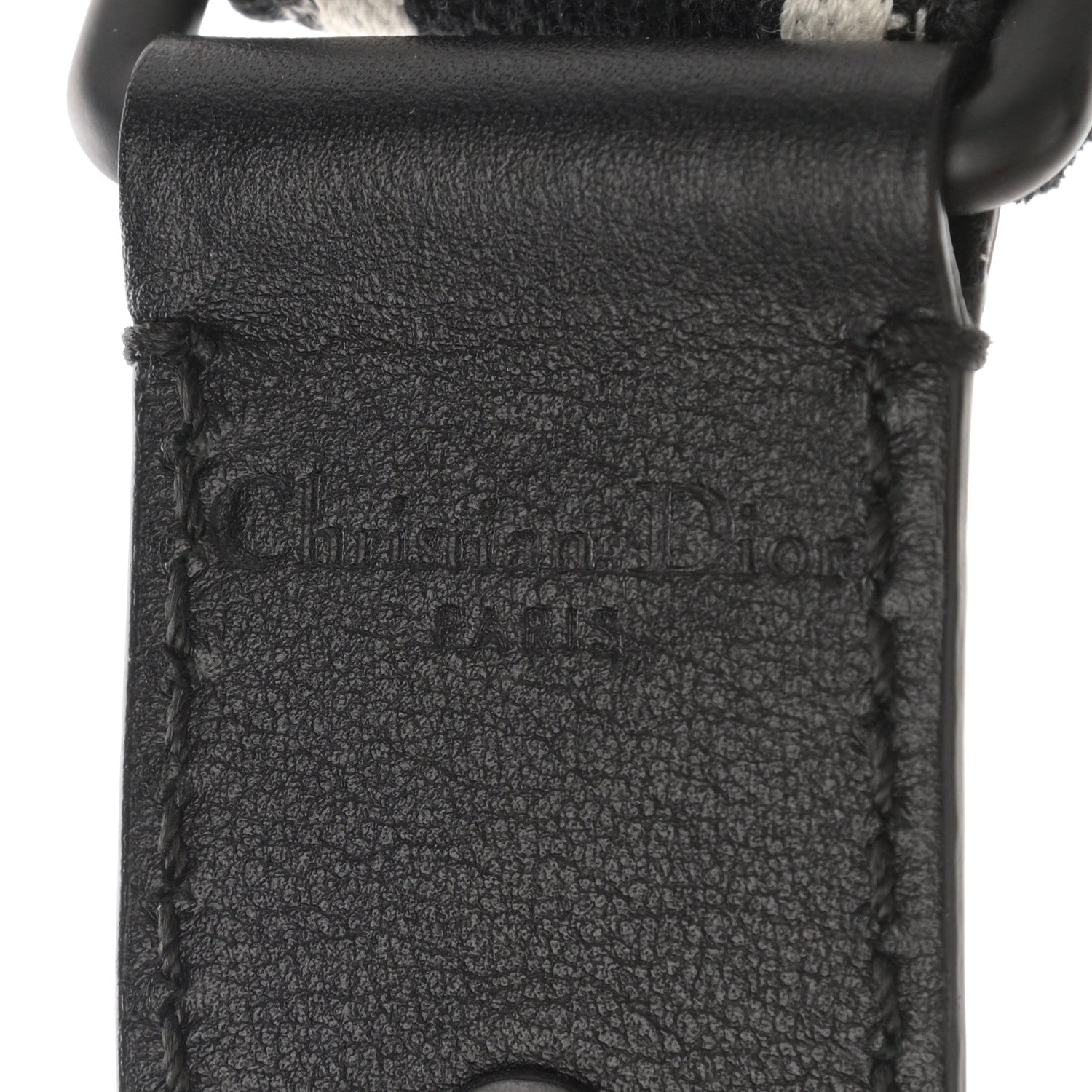 Christian Dior Canvas Embroidered Shoulder Strap Black Ultramatte 4 of 5