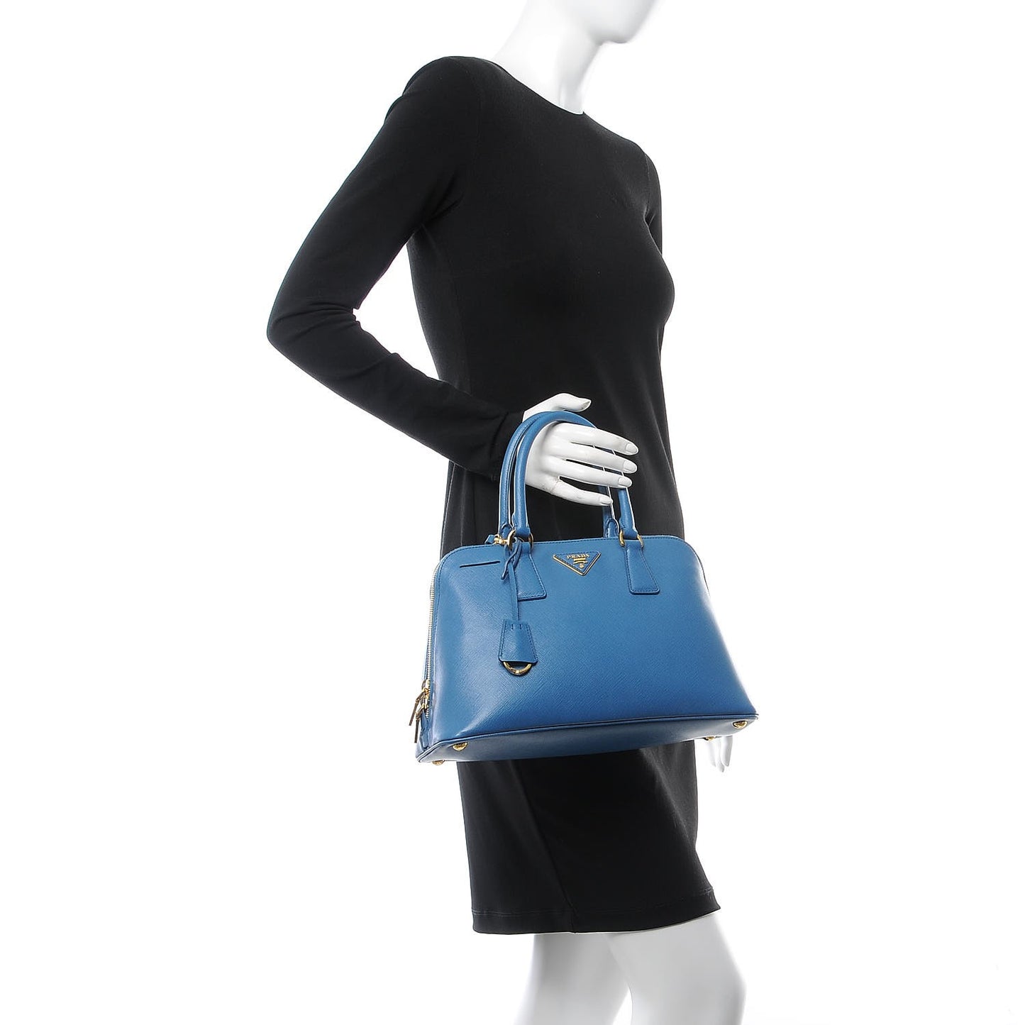 Saffiano Lux Medium Promenade Tote Cobalto
