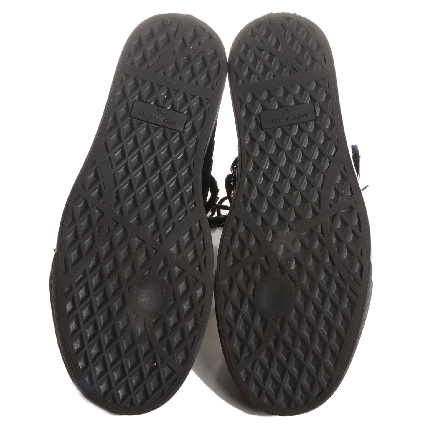 FASHIONPHILE GIUSEPPEZANOTTIPatentVelvetCobySneakers40BlackNavy 5 of 7