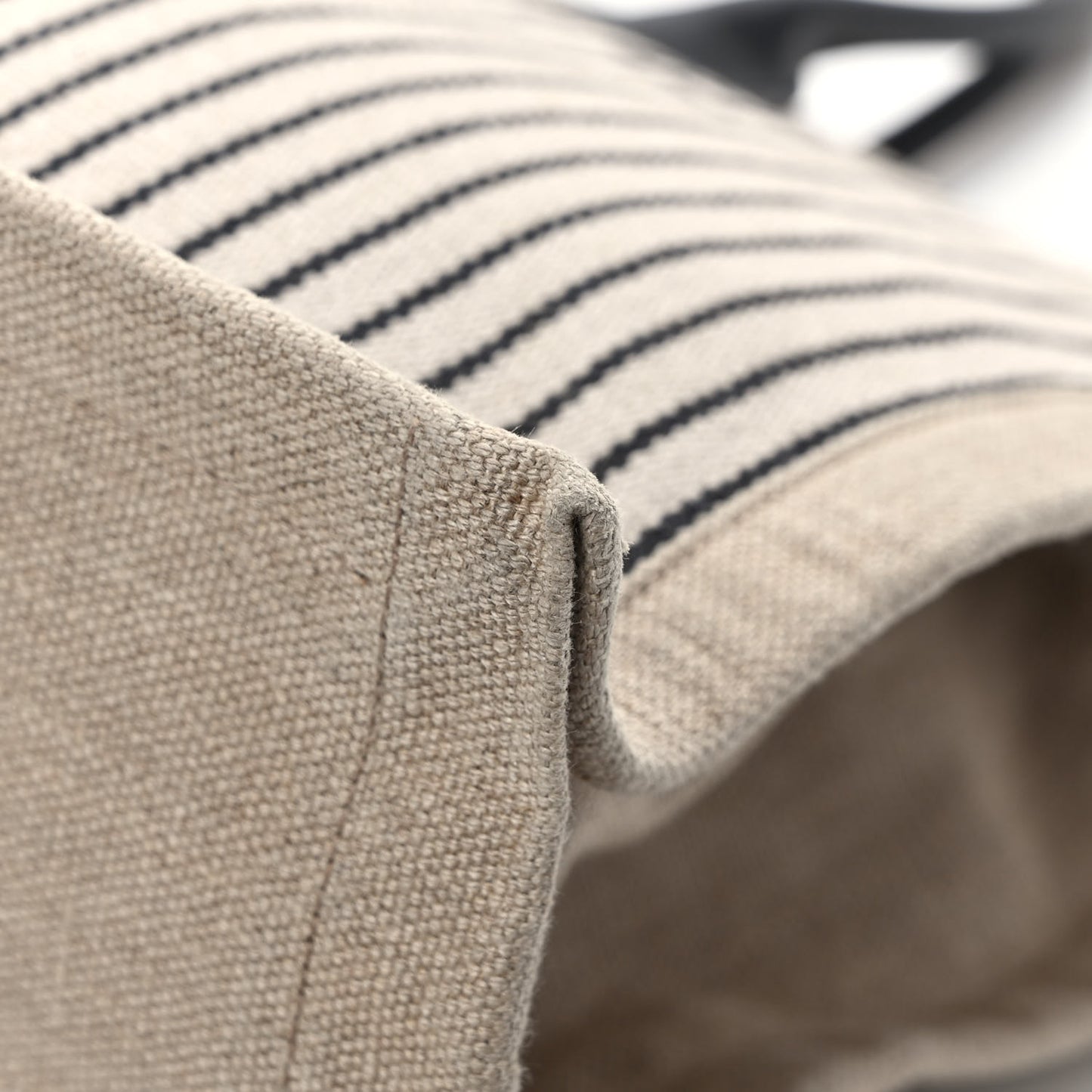 Embroidered Cotton Linen Rive Gauche Noe Tote Natural Black